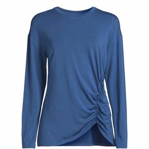 Time and Tru Women’s Side Ruched Jersey Knit Long Sleeve Top